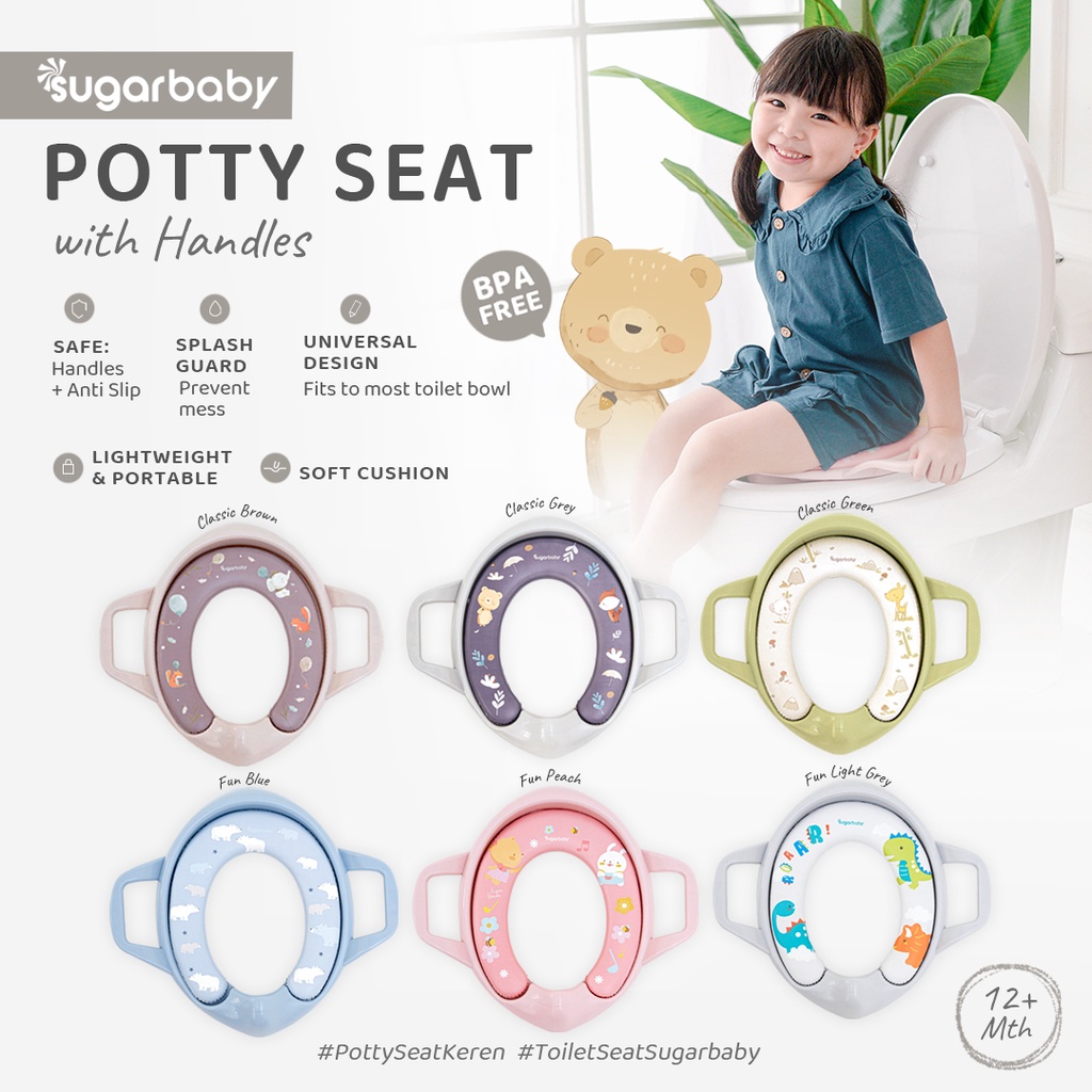 Sugarbaby Potty Seat Dudukan Toilet Anak dengan Pegangan & Anti Splash Guard Foto 3