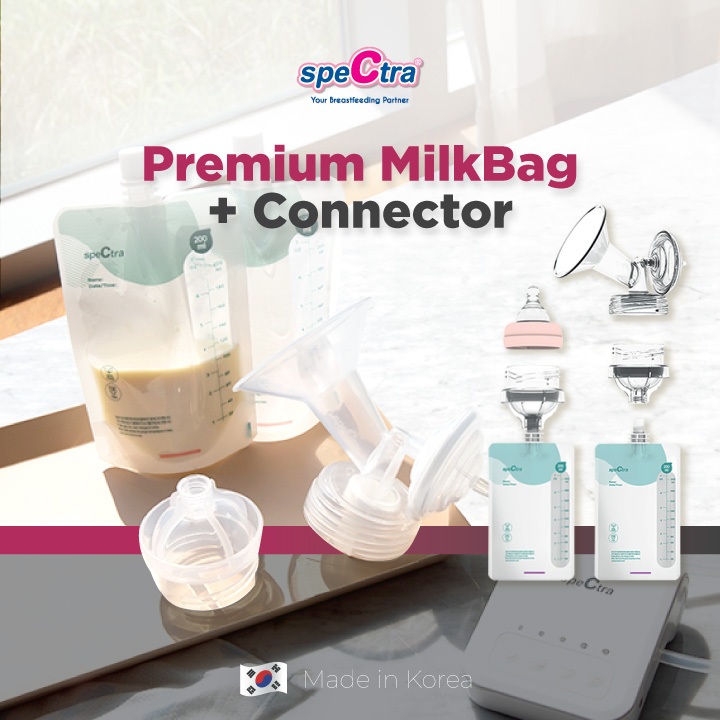 Kantong ASI Spectra Premium dengan Connector 10 Pcs untuk Pompa ASI Elektrik