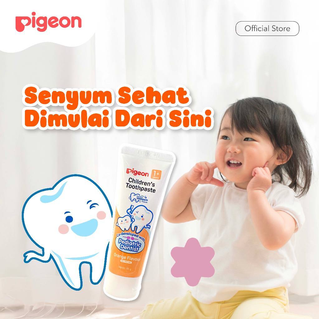 Pigeon Children's Toothpaste Pasta Gigi Anak Fluoride 1000 ppm Rasa Strawberry 45g Foto 4