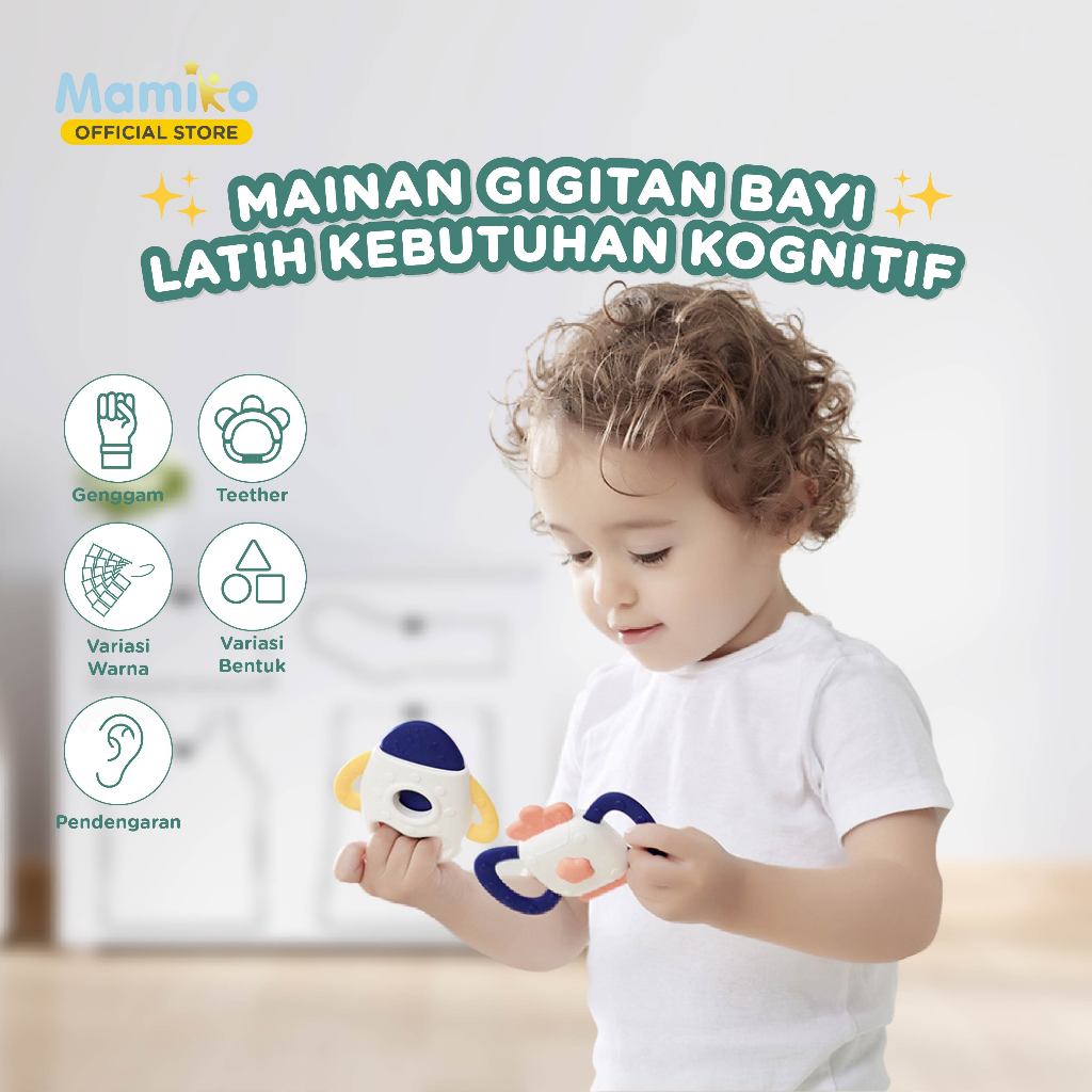 KUB Teether Set Rattle Shake Toy Mainan Gigitan Bayi BPA Free 8/9/10pcs Foto 2