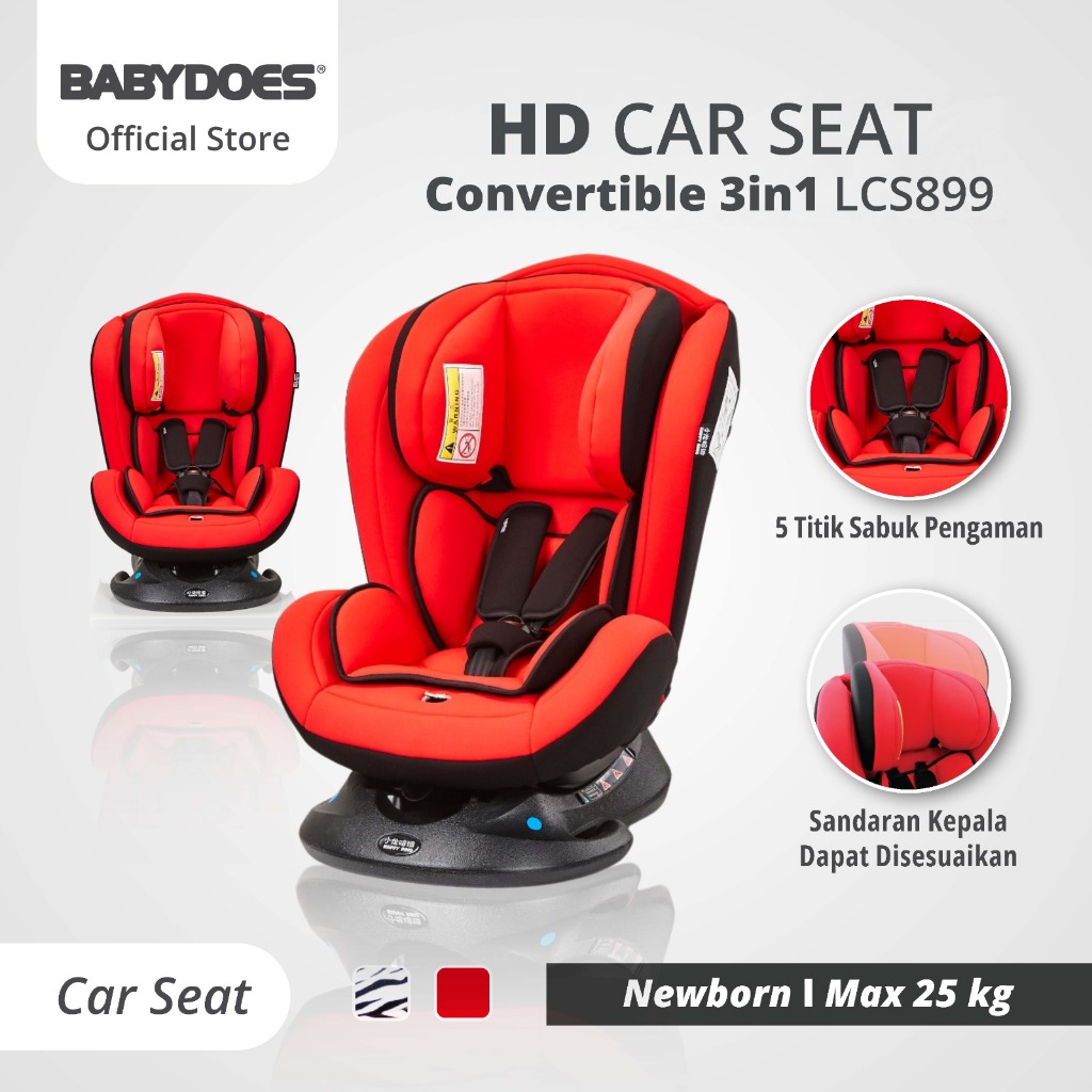 Carseat Babydoes Convertible 3in1 LCS899 Happy Dino 5-Point Harness Reclining