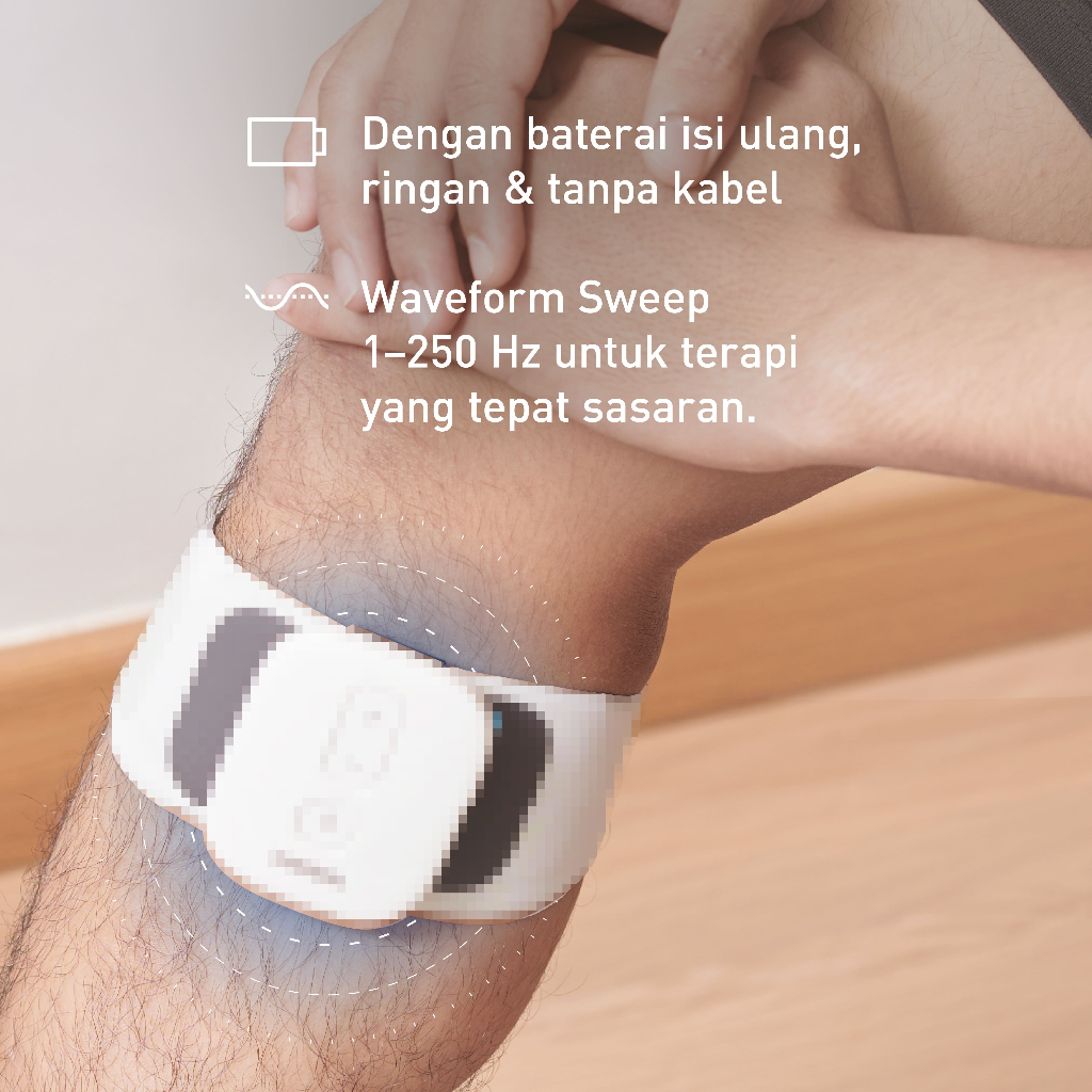 Omron HV-F710-M Knee TENS Massager Alat Terapi Lutut Wireless Rechargeable Foto 3