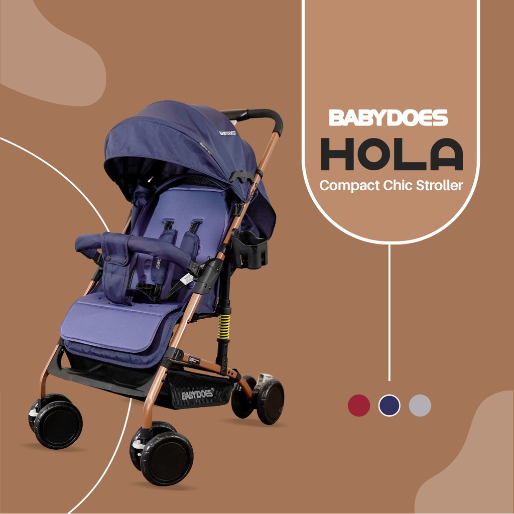 Stroller Babydoes OLLA New Hola Compact Lipat Mudah Bumper Lepas Kapasitas 20kg Foto 7