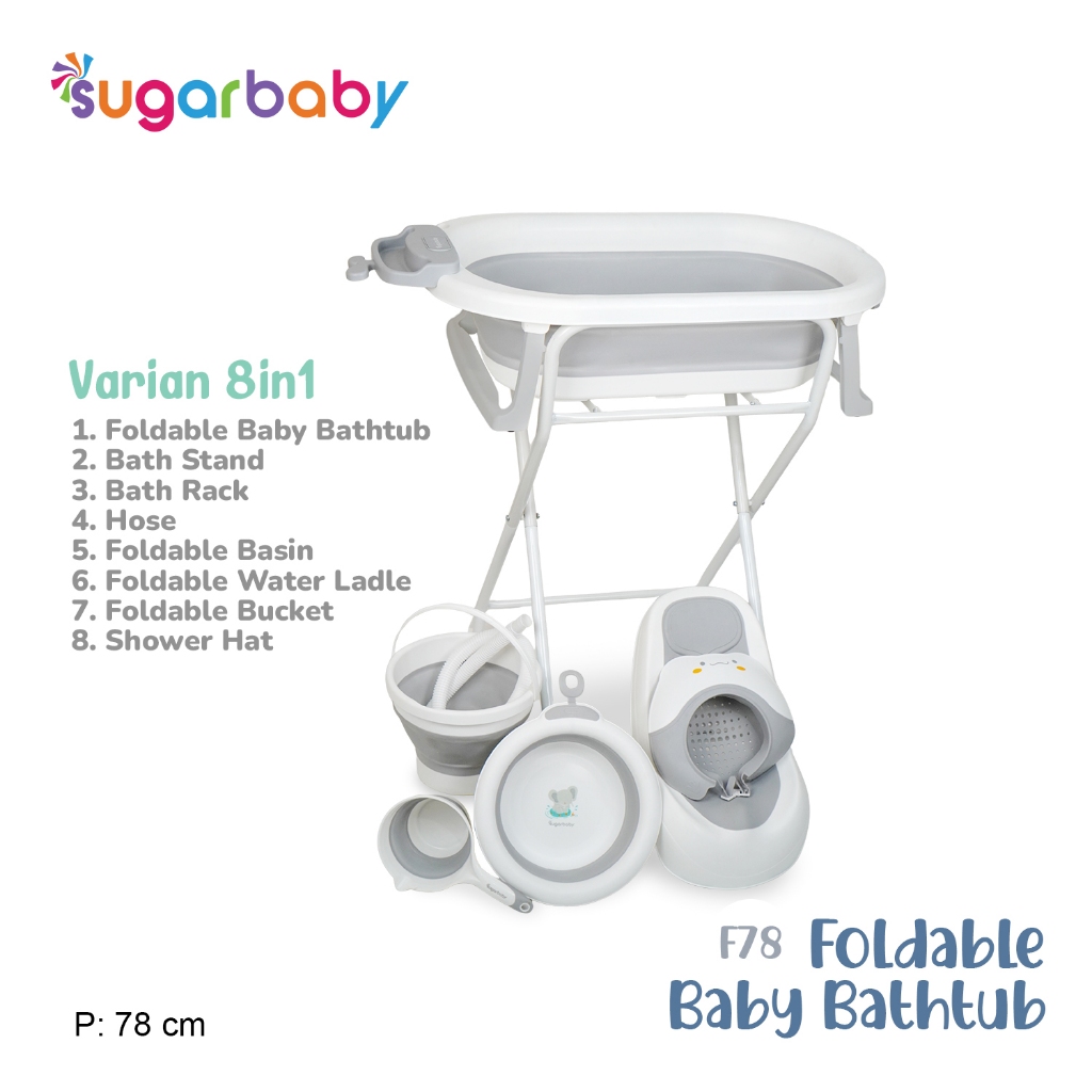 Sugar Baby Foldable Baby Bathtub dengan Digital Thermometer F82 F78 F88 Bak Mandi Bayi Foto 8