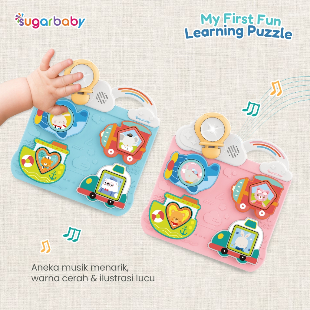 Sugarbaby My First Learning Puzzle Mainan Edukasi Interaktif Bayi 1-3 Tahun dengan Efek Suara Foto 4