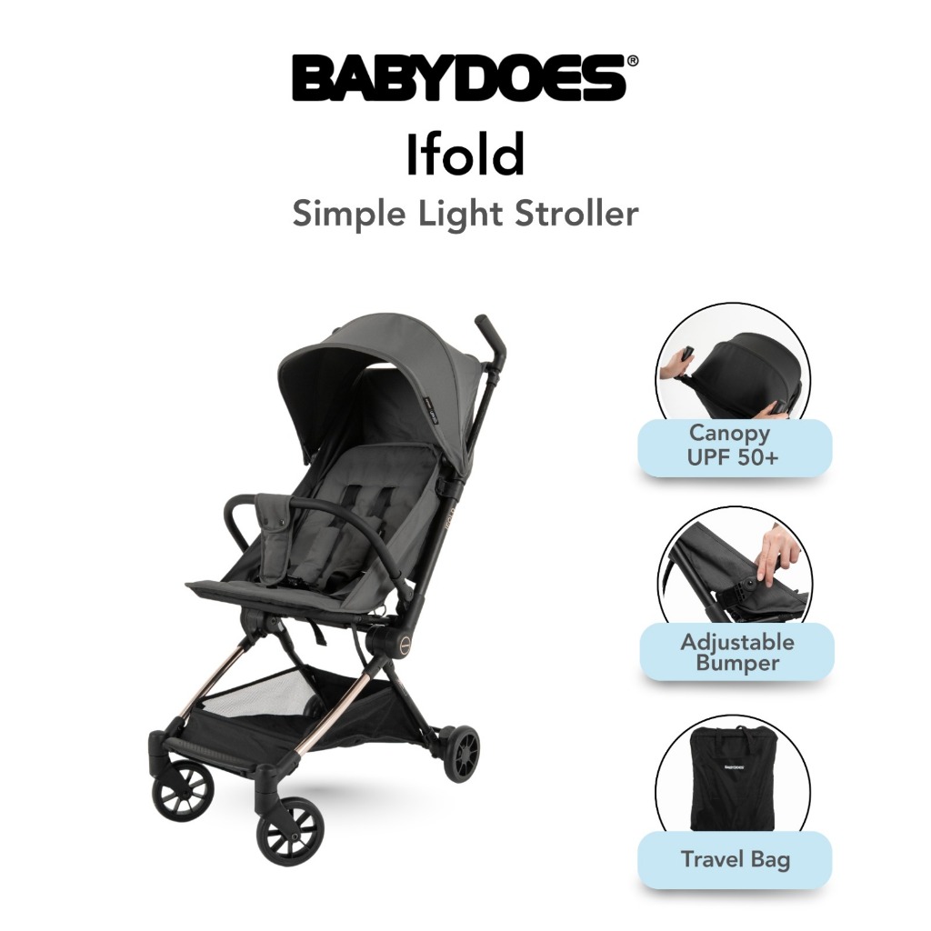 Babydoes IFOLD Stroller Cabin Size Portable Ringan 5 Kg Bawa ke Kabin Pesawat