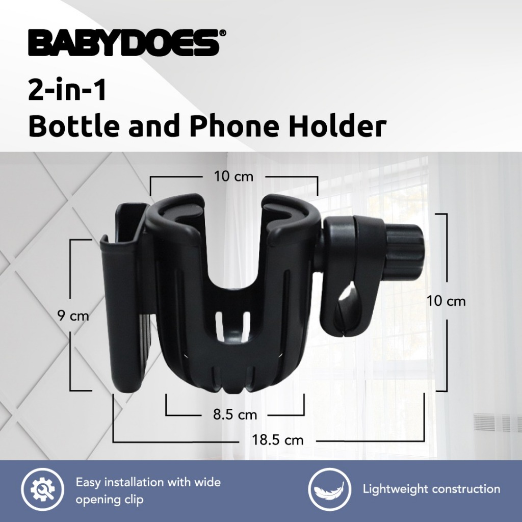 Babydoes Aksesoris Stroller Universal Set Cup Holder & Diaper Bag Anti Friction Pad Foto 2