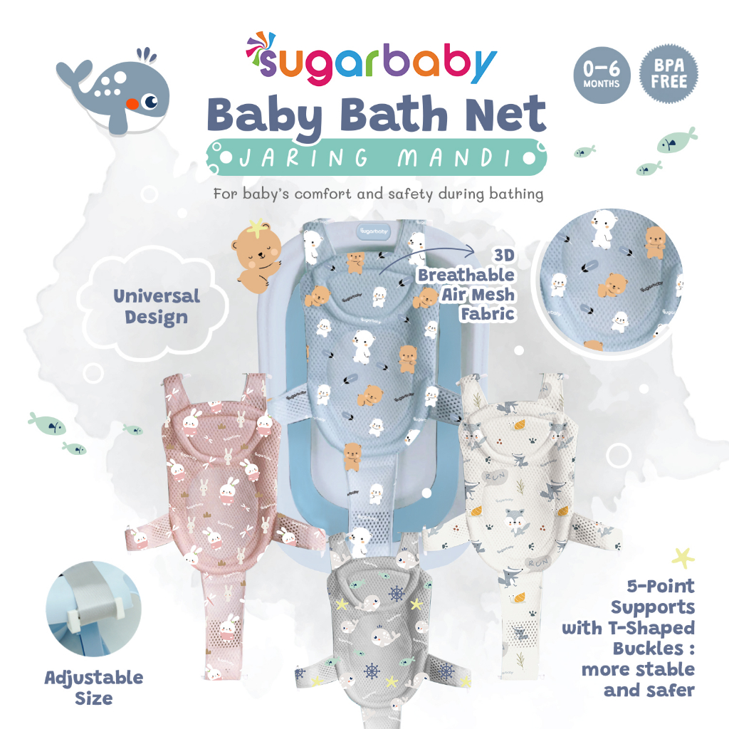 Sugar Baby Ultrasoft Baby Bath Pillow & Bath Net Bantal Mandi Bayi dan Jaring Foto 2