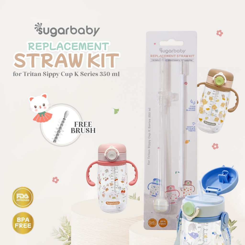 Sedotan Pengganti Sippy Cup Tritan Sugar Baby K Series 350 / Straw Botol