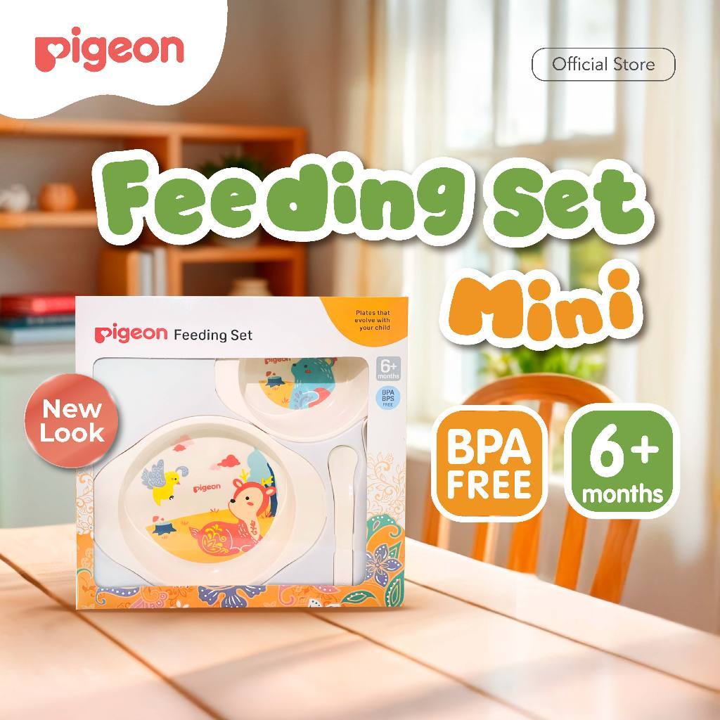PIGEON Feeding Set Mini Peralatan Makan Bayi MPASI Piring Mangkuk Sendok BPA Free Foto 5
