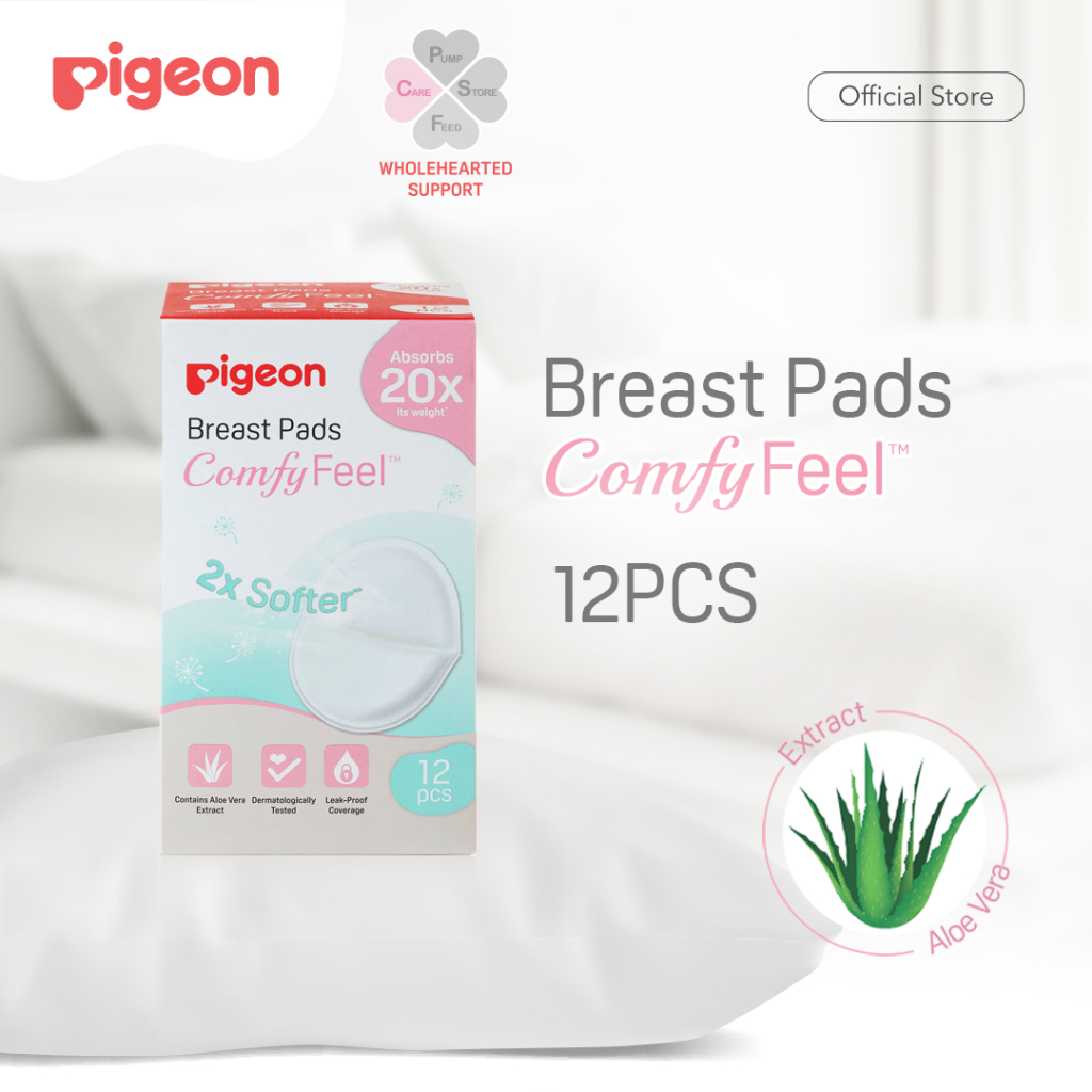Pigeon Breast Pads Comfyfeel Penyerap ASI Sekali Pakai dengan Aloe Vera Isi 30pcs Foto 4