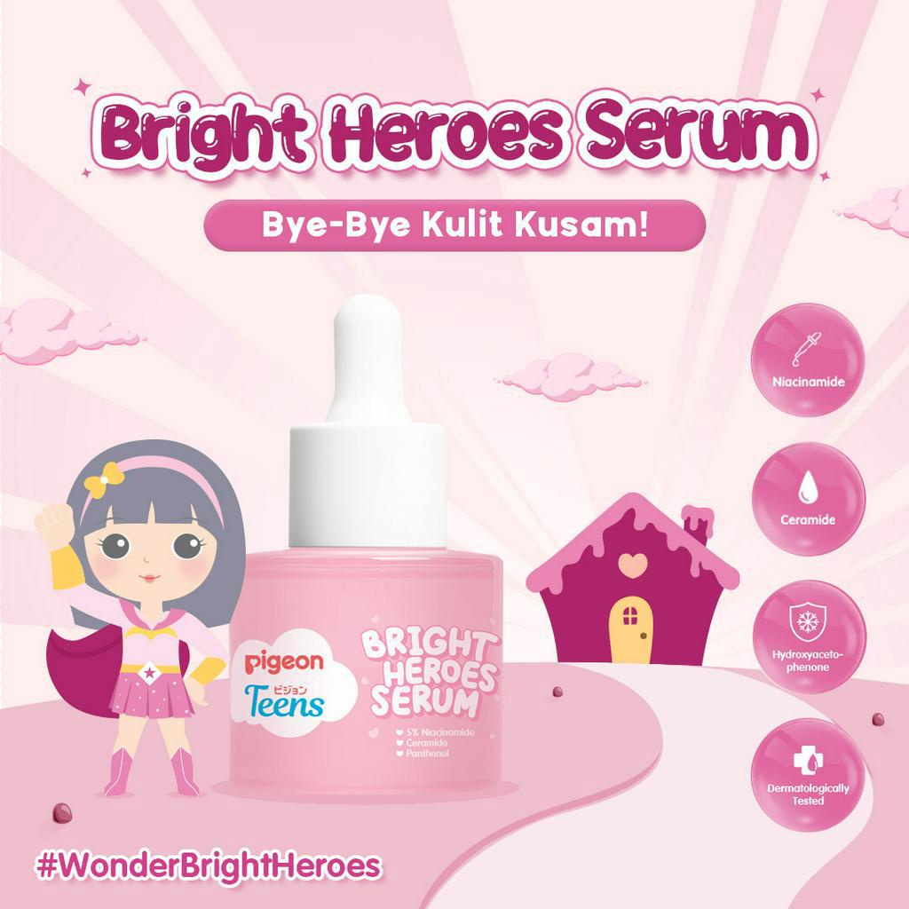 Pigeon Teens Bright Heroes Serum 20ml Niacinamide 5% Ceramide BPOM NA18231900741 Foto 2