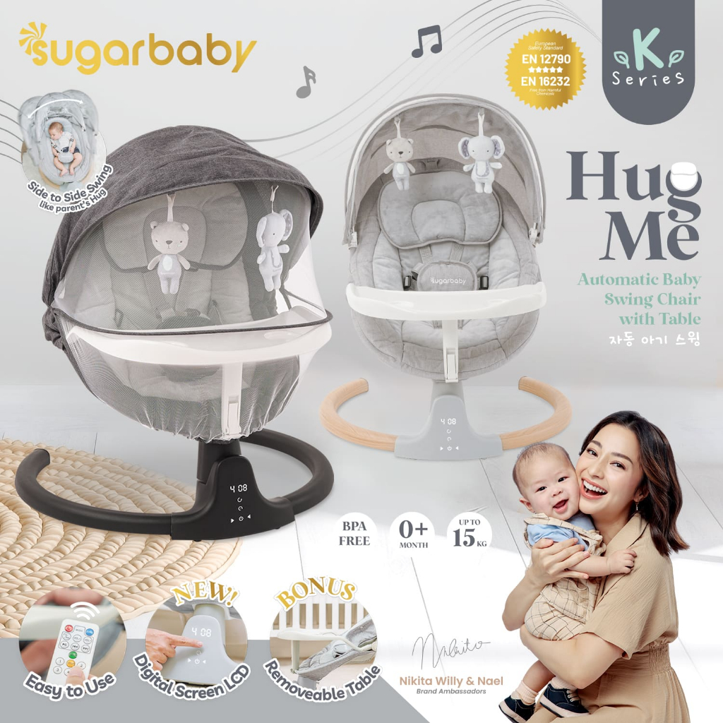 Sugarbaby HUG ME K Series Ayunan Bayi Otomatis Swing Chair Side to Side Bluetooth Foto 2