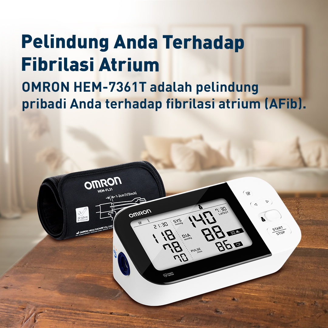 Omron Blood Pressure Monitor HEM-7383T1 IntelliWrap Manset Teknologi AFib Detection Foto 7