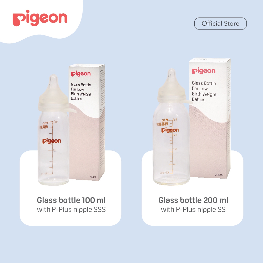 Botol Susu Kaca Pigeon Borosilicate untuk Bayi Prematur & Berat Lahir Rendah Foto 5