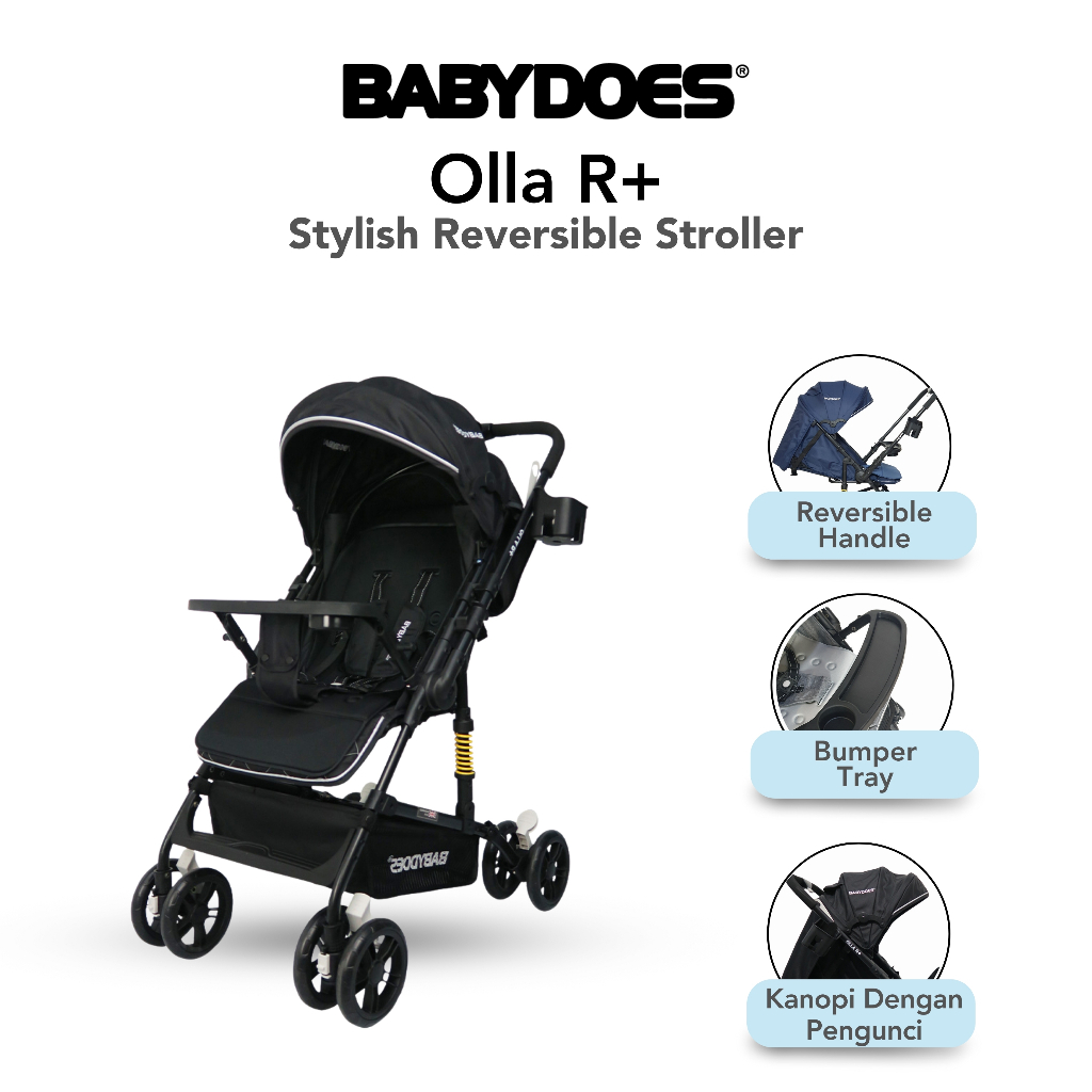 Stroller Bayi Babydoes Olla R+ Reversible Handle Suspensi Full Multifungsi Newborn - 20kg Foto 2