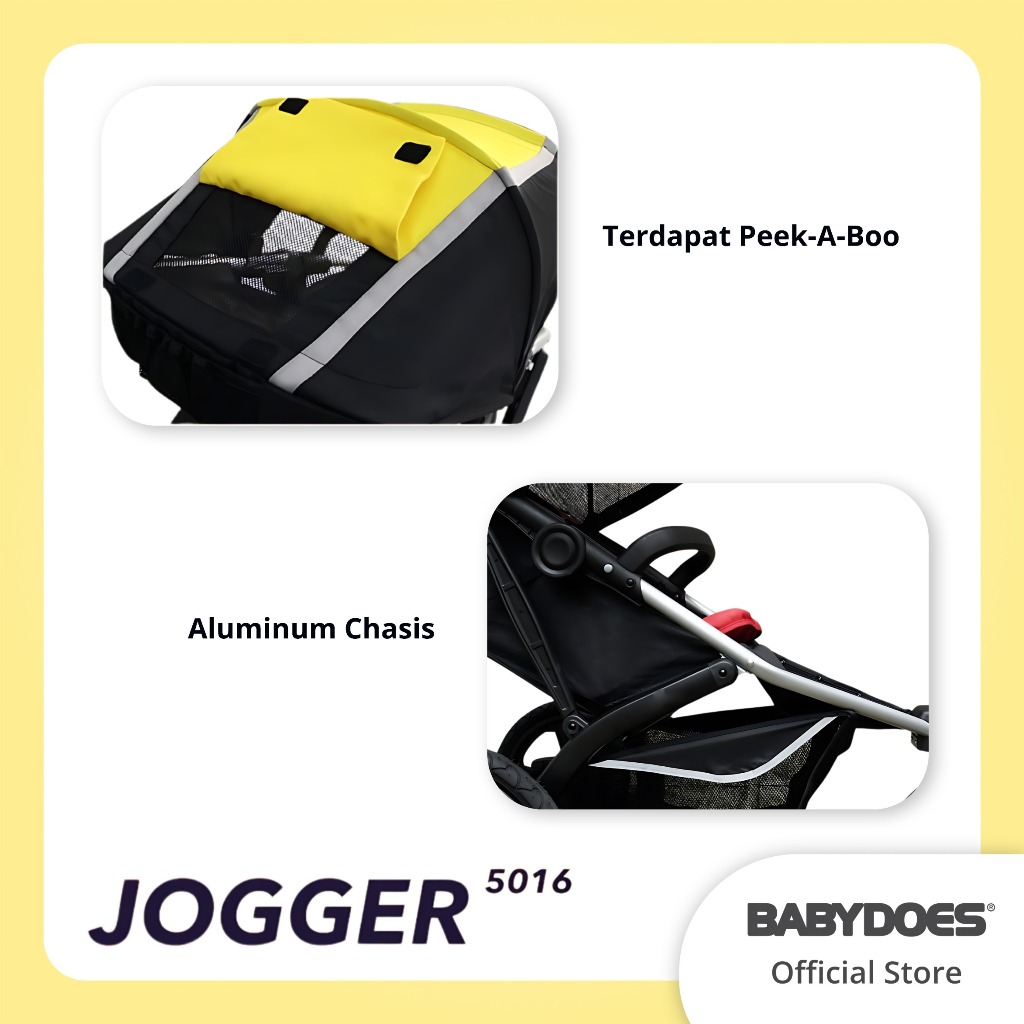 Stroller Babydoes Jogger 5016 3 Roda Untuk Jogging Shockbreaker Portable Foto 5