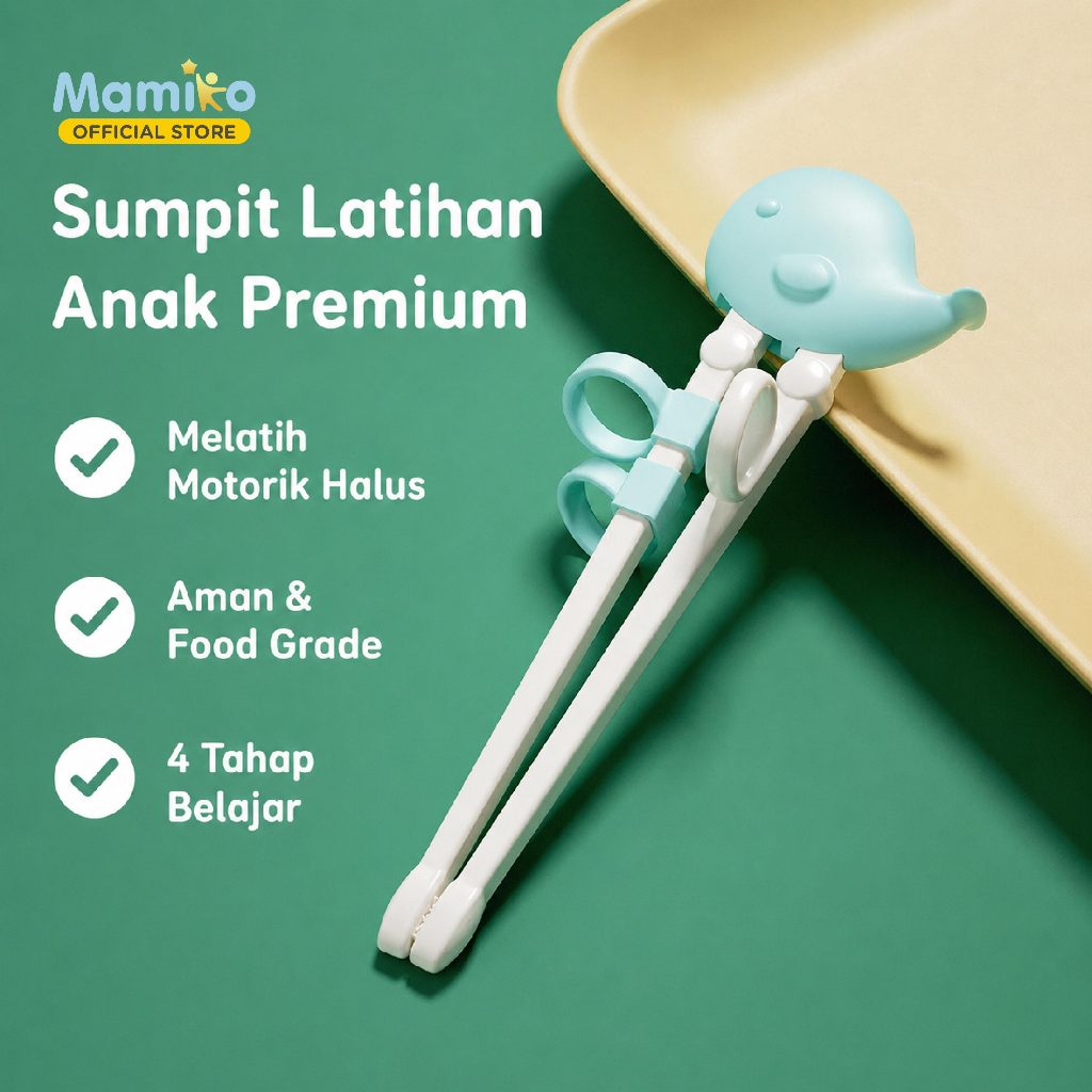 Mamiko Training Chopstick Anak Sumpit Belajar Sistem Cincin 4 Tahap Food Grade Foto 6