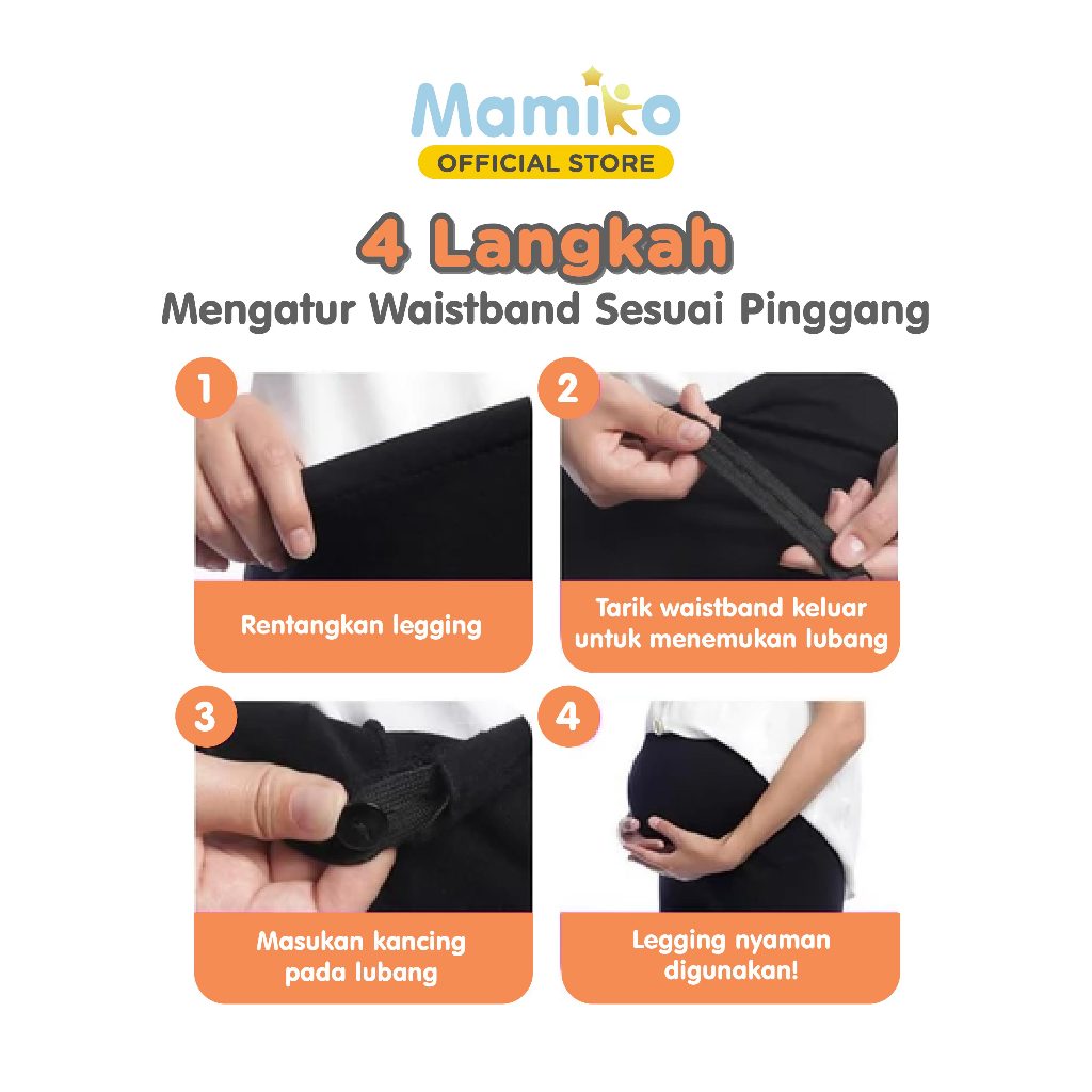 Legging Hamil Mamiko Activewear Maternity 3/4 Panjang Bahan Polyamide Spandex Foto 3