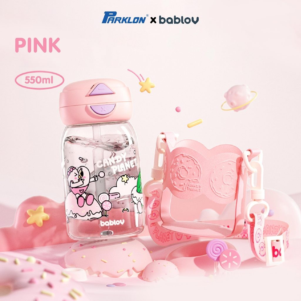 Botol Minum Anak Mamiko Bablov 2-in-1 Tritan 550ml dengan Sedotan & Tutup Teguk Foto 6