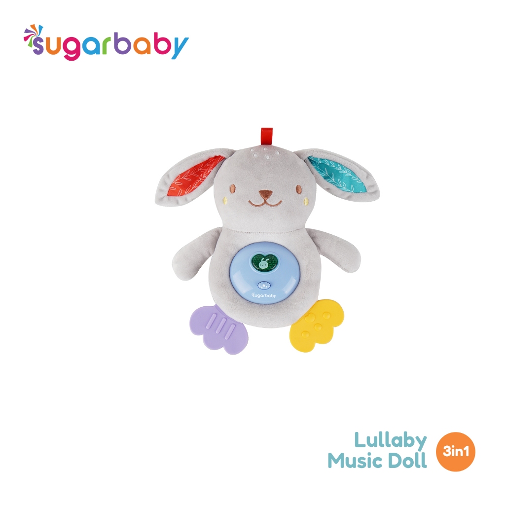 Boneka Musik Bayi Sugarbaby Lullaby Music Doll 3in1 Mainan Sensorik Teether Foto 5