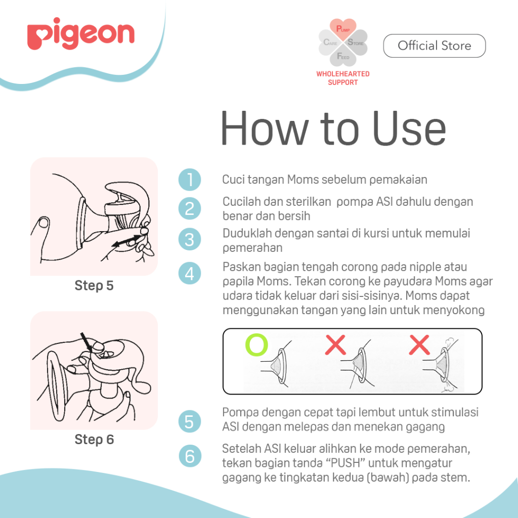 Pompa ASI Manual Pigeon BPA Free Dual Phase Stimulasi & Pemerahan Foto 7