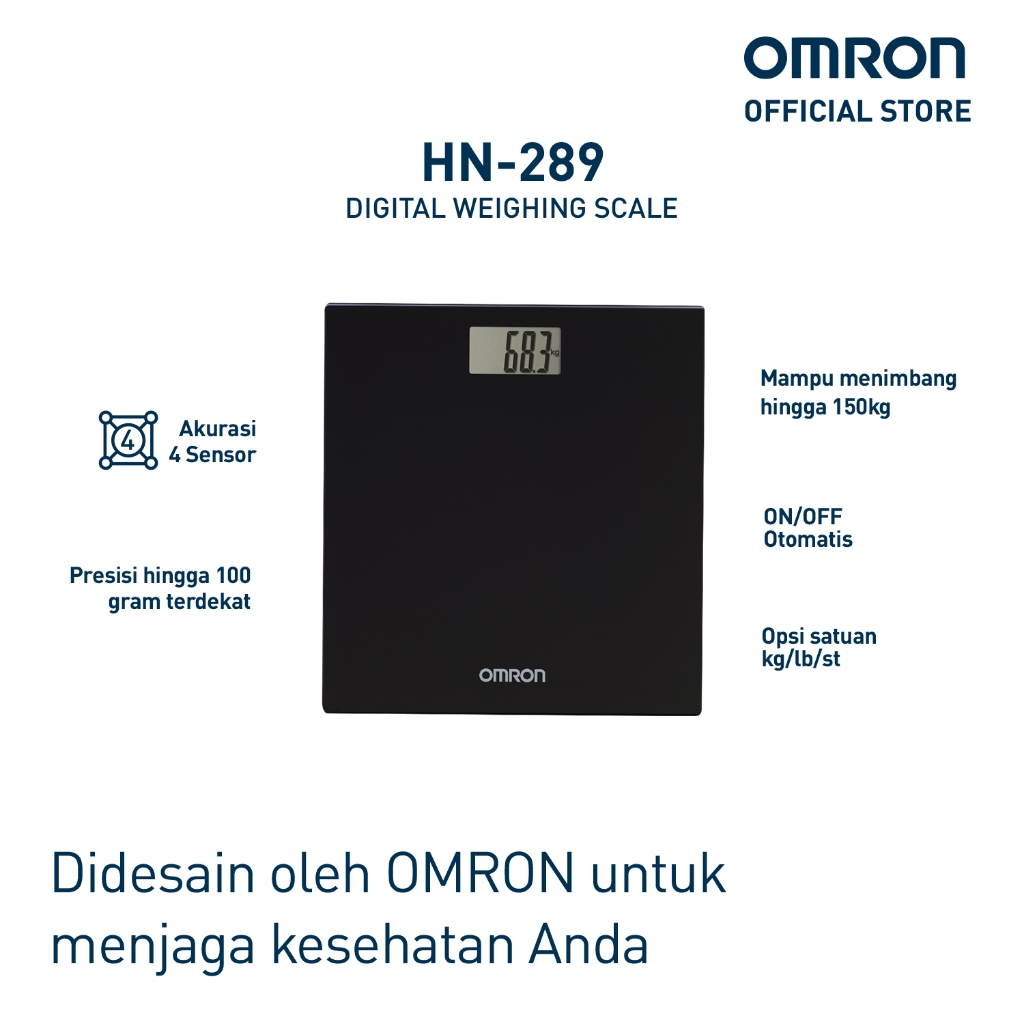 Timbangan Badan Digital Omron HN-289 LCD Tempered Glass Kapasitas 150 kg Foto 6