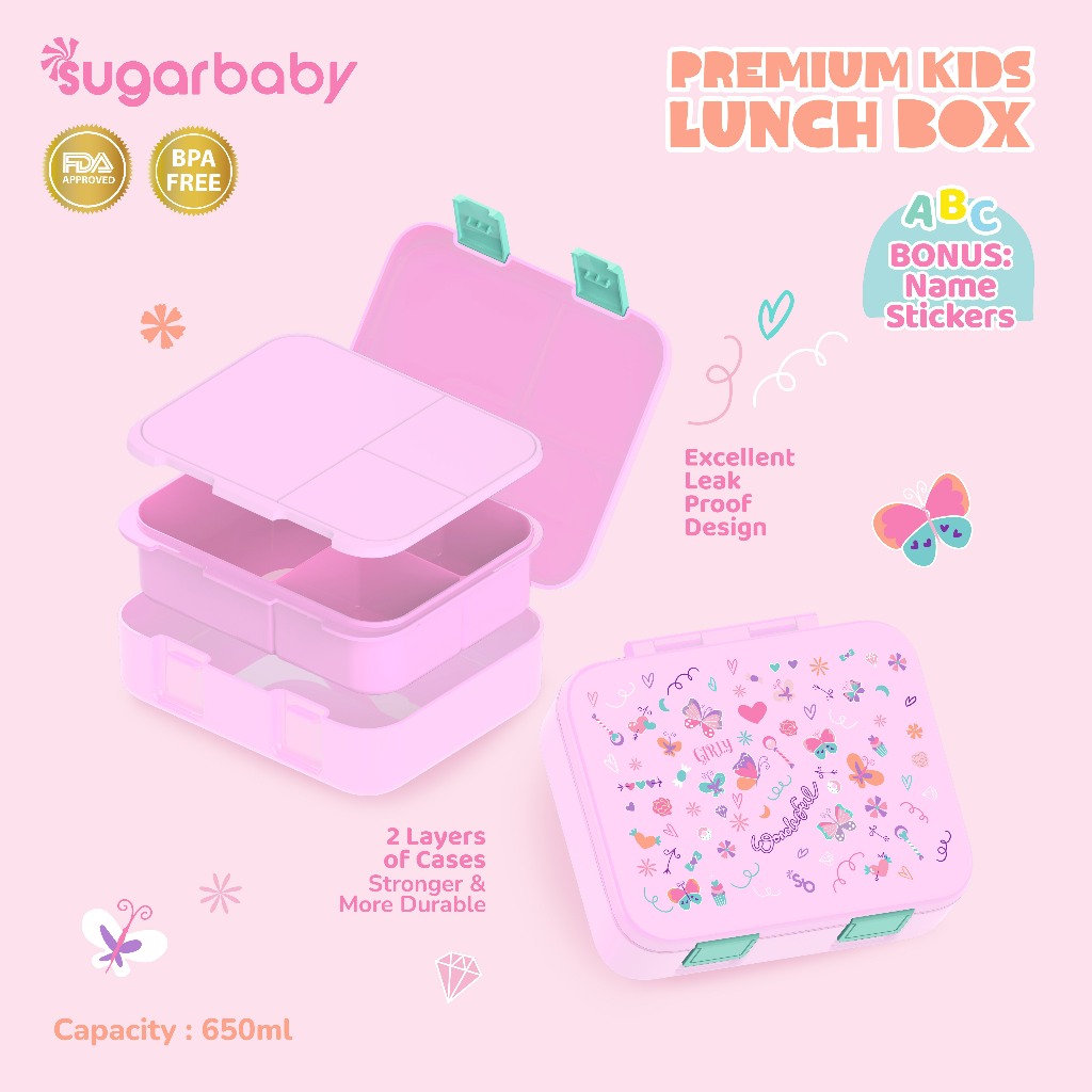 Kotak Bekal Anak Sugarbaby Premium Kids Lunch Box 650ml BPA Free Anti Bocor Foto 6