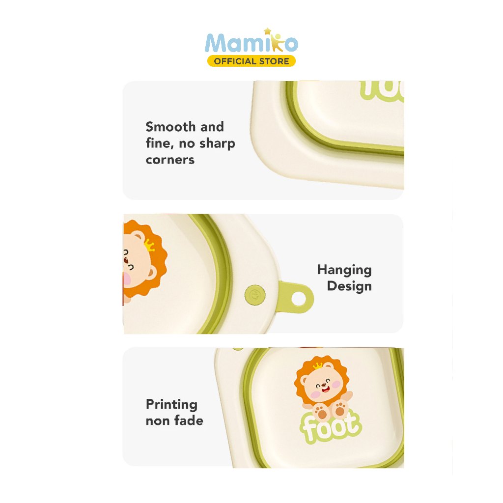 Mamiko Foldable Baby Wash Basin Lion Baskom Ember Lipat Multifungsi BPA Free Foto 2