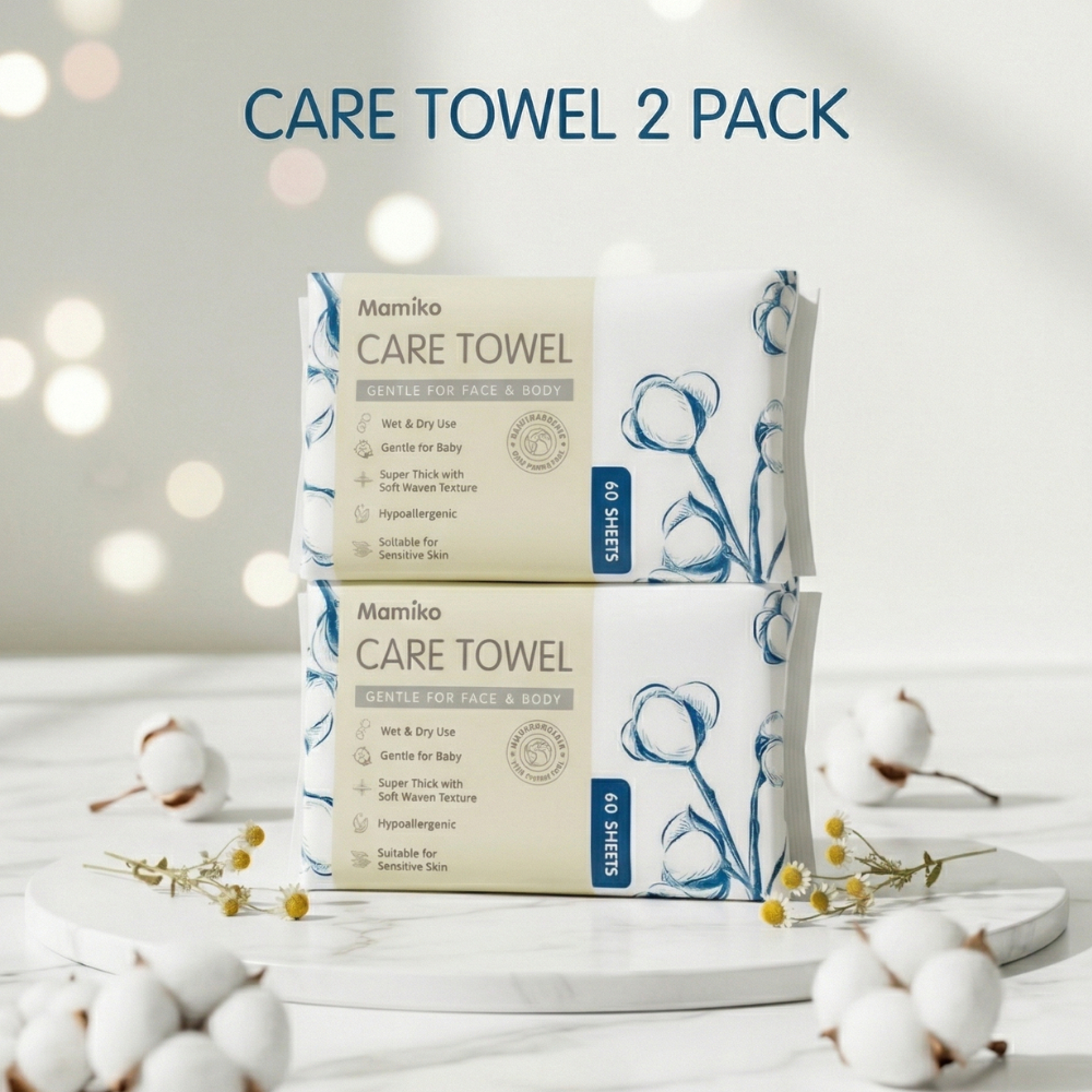 Mamiko Facial Care Towel Tisu Kering Tebal 60 Lembar AB Sisi 3D untuk Bayi Foto 5