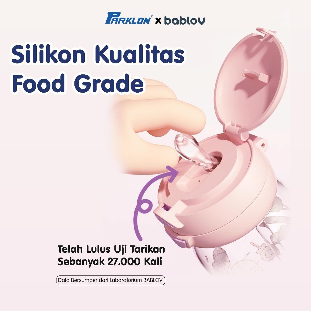 Botol Minum Anak Mamiko Bablov 2-in-1 Tritan 550ml dengan Sedotan & Tutup Teguk Foto 4