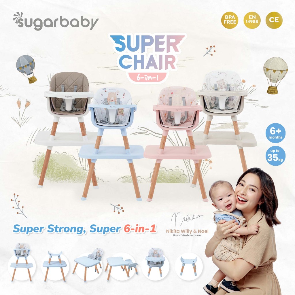Kursi Makan Bayi Sugar Baby Super Chair 6in1 High Chair BPA Free Anti Slip Foto 2