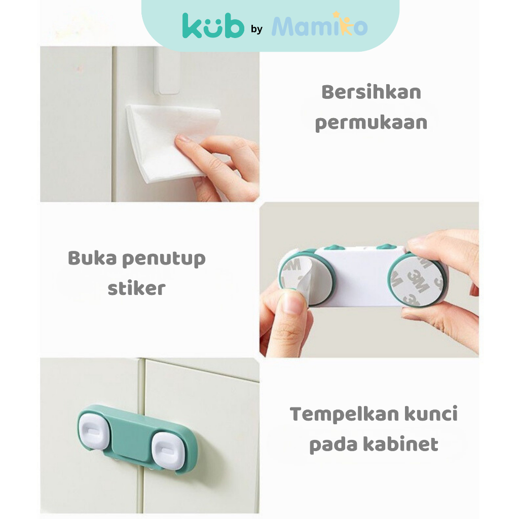 KUB Symmetrical Locks Pengunci Pengaman Laci Lemari Pintu Kulkas untuk Bayi Foto 4