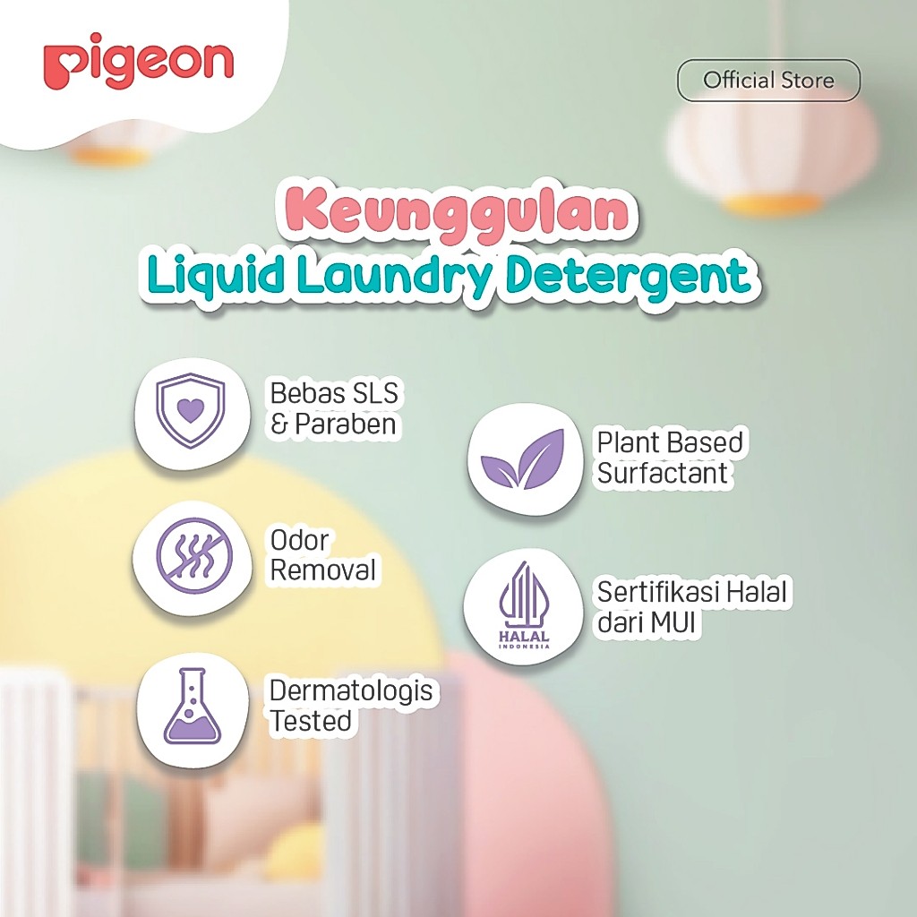 Deterjen Pakaian Bayi Pigeon Baby Laundry Detergent Cair 500ml Bebas Paraben Foto 2