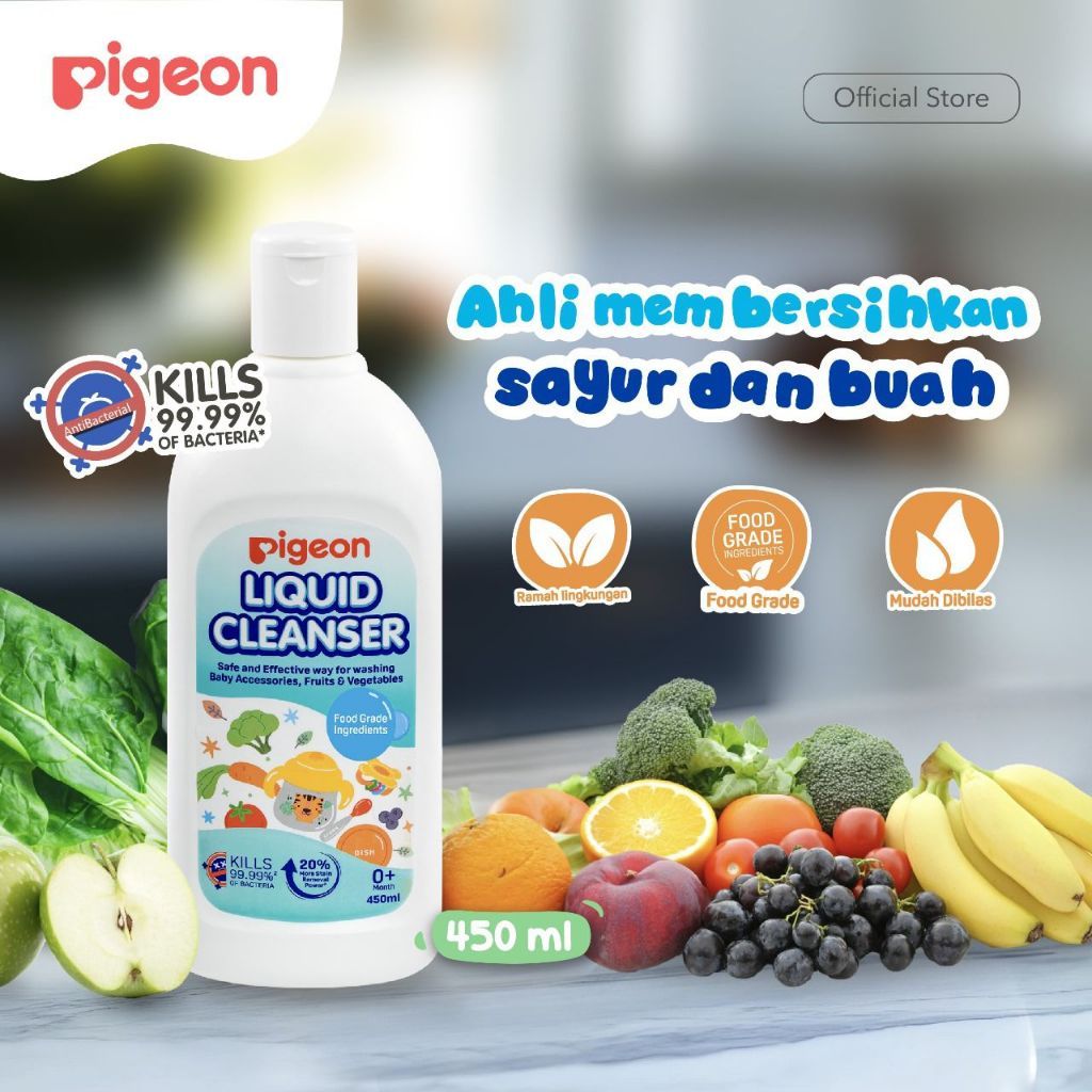 Pigeon Liquid Cleanser 700ml Botol Pump Food Grade Bebas SLS Pembersih Perlengkapan Bayi Foto 5