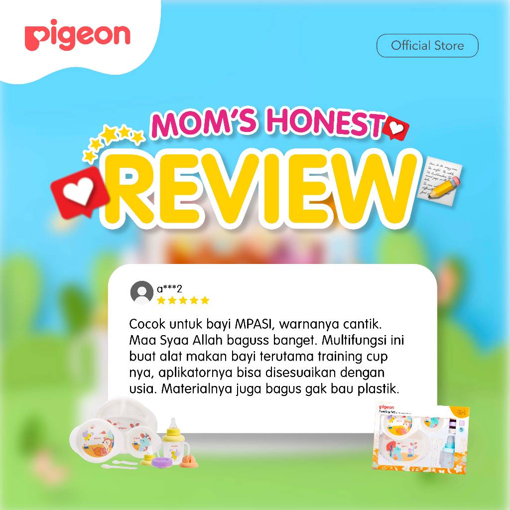PIGEON Feeding Set Paket Hemat Piring Mangkuk Sendok Cup MagMag Training BPA Free Foto 5