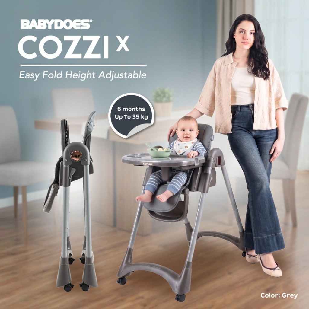 Kursi Makan Bayi Babydoes Cozzi X High Chair Adjustable 7 Level Mudah Dilipat Foto 5