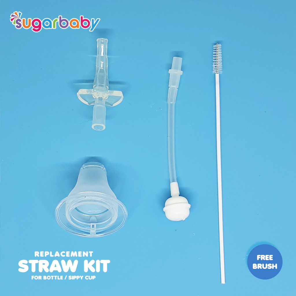 Sugar Baby Replacement Straw Sedotan Sippy Cup TSC21320 dengan Pemberat Gravitasi dan Sikat Pembersih Foto 2