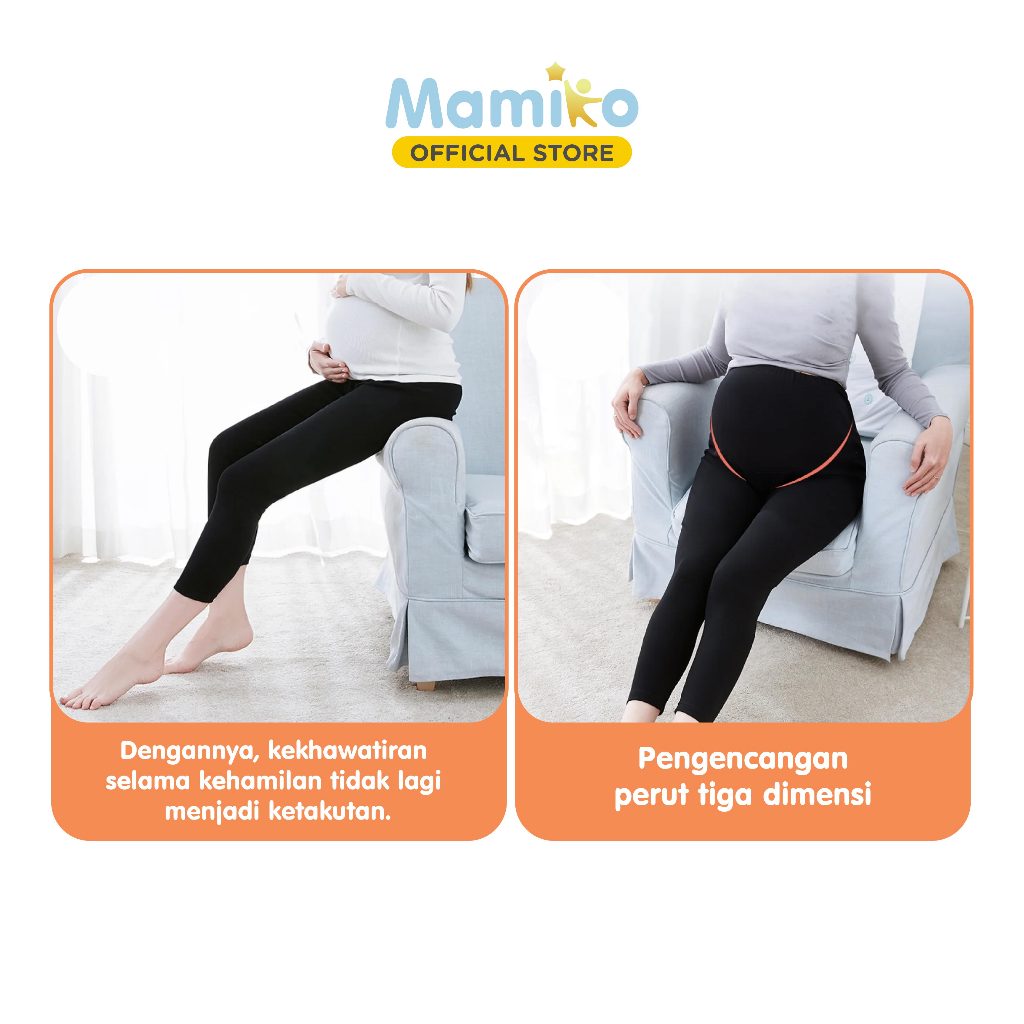Legging Hamil Mamiko Activewear Maternity 3/4 Panjang Bahan Polyamide Spandex Foto 6