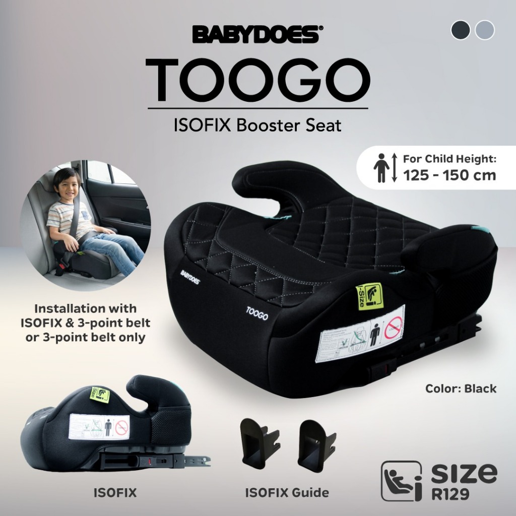 Babydoes TOOGO Booster Car Seat ISOFIX Certified R129 untuk Anak 125-150cm Foto 5