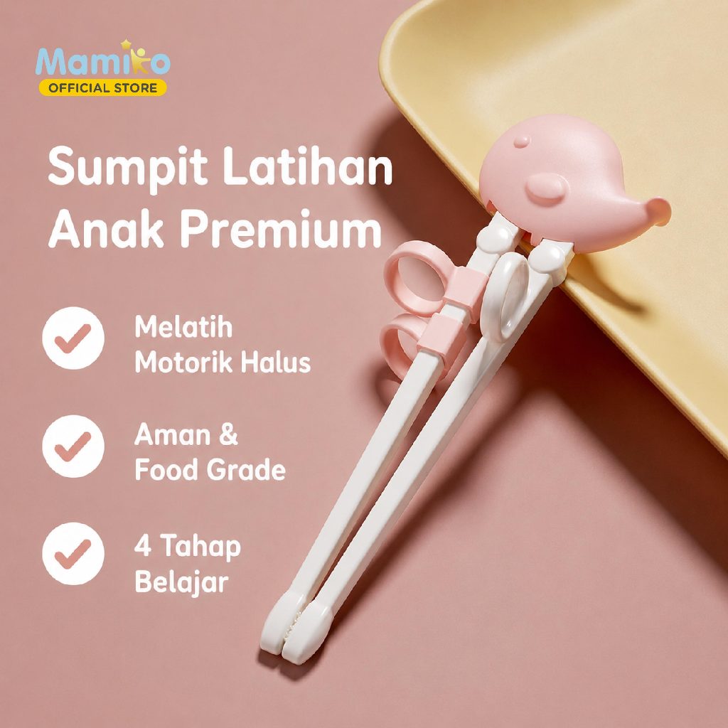 Mamiko Training Chopstick Anak Sumpit Belajar Sistem Cincin 4 Tahap Food Grade Foto 7