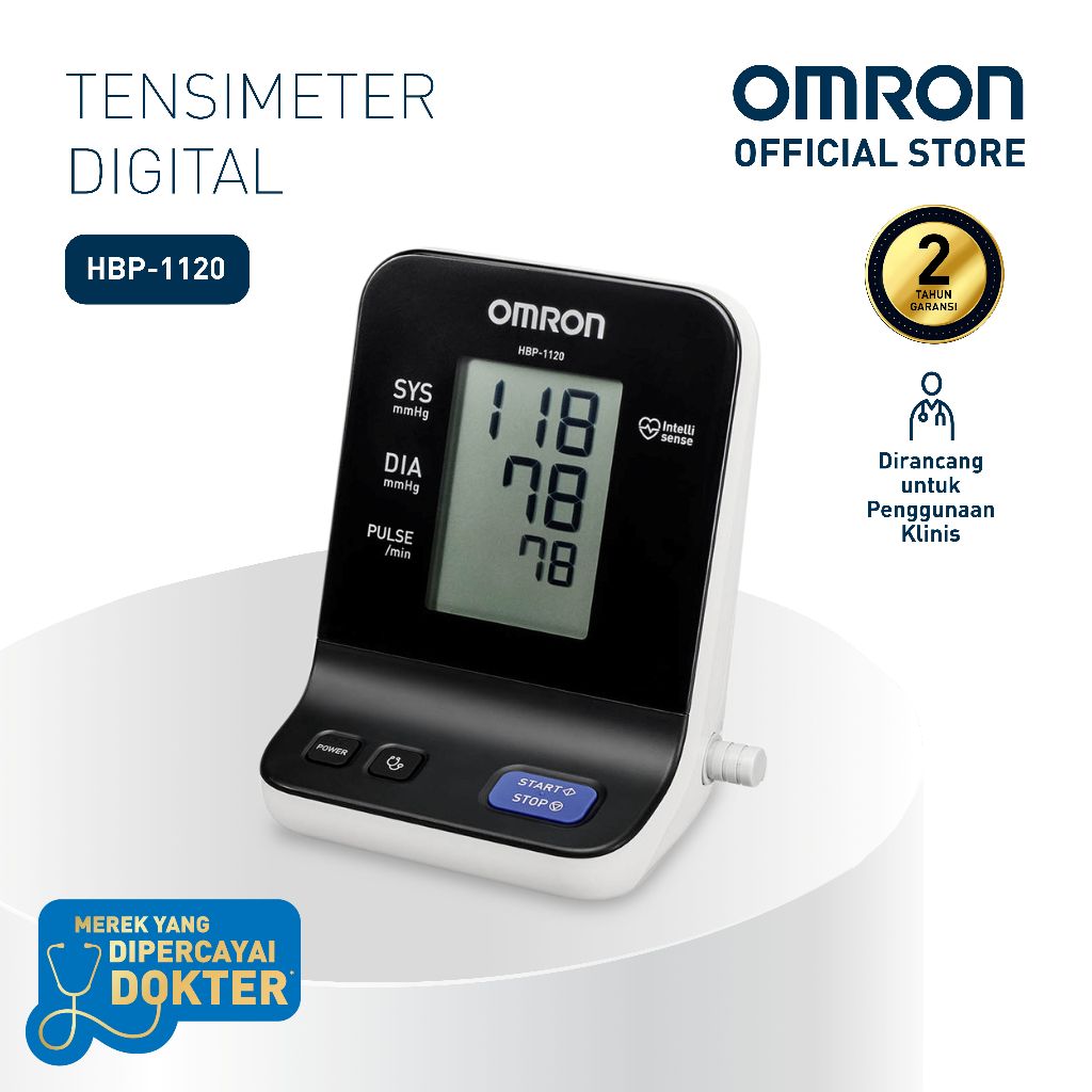 Tensimeter Digital Profesional Omron HBP-1120 Dual Mode Auto Manual Manset GS Cuff2