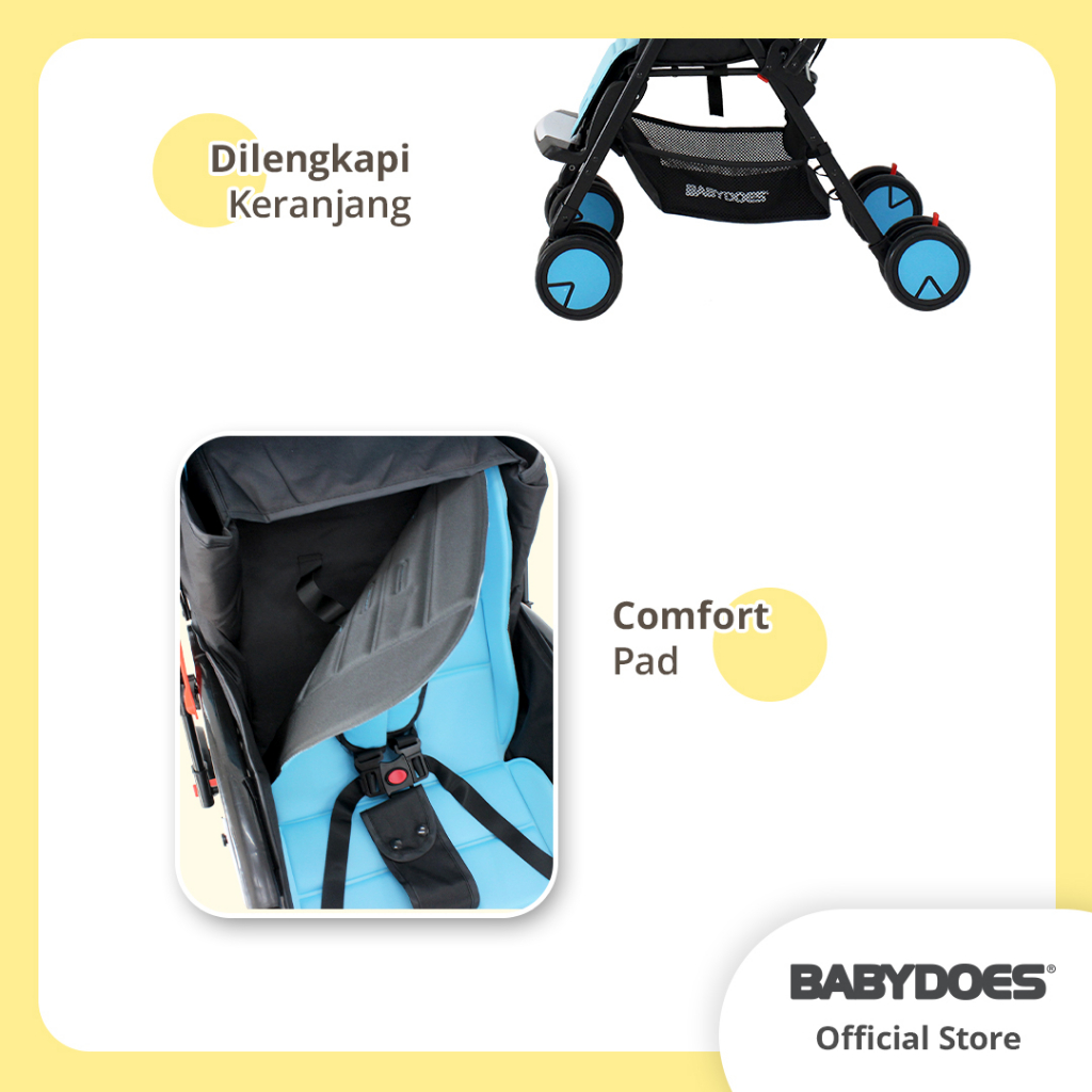 Stroller Babydoes Montel Reversible Handle Mode Dilipat Mudah Newborn 20kg Foto 4