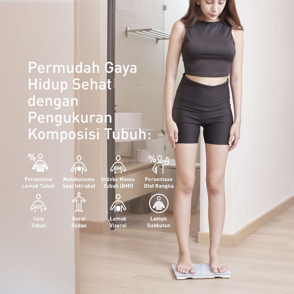 Omron Body Composition Monitor HBF-222T Bluetooth Analisis Lemak Visceral & Usia Tubuh Foto 3