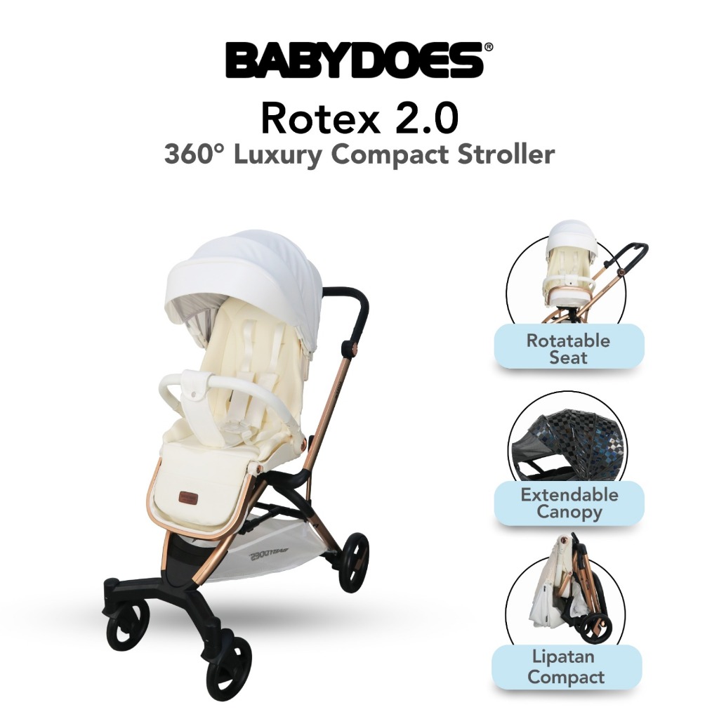 Babydoes Rotex 2.0 Stroller Reversible Kursi Putar 360 Derajat Kanopi Sunshade