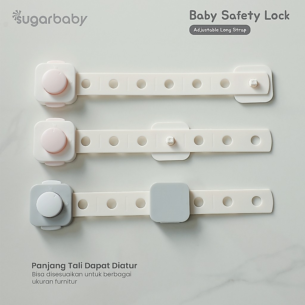 Sugarbaby Baby Safety Lock Short Adjustable Long Strap Pengaman Laci Lemari Foto 4