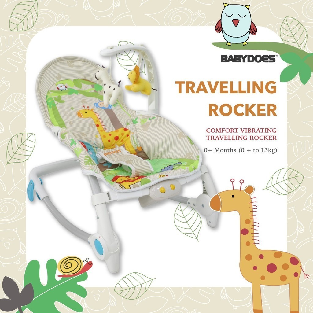Babydoes Travelling Rocker Comfort Vibrating Bouncer Portable Bayi 0-3 Tahun Foto 5