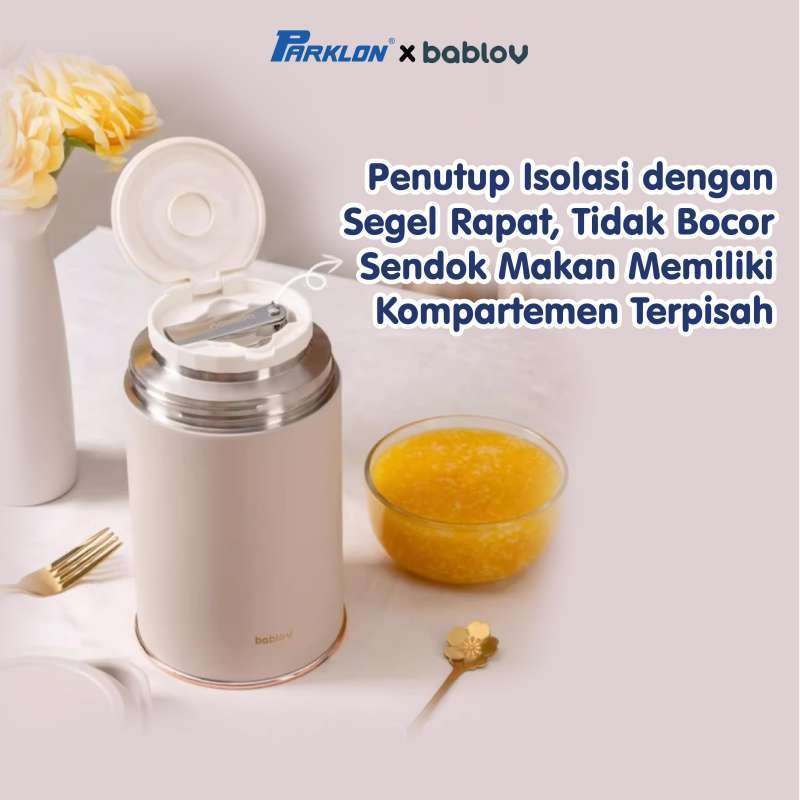 Parklon x Bablov Food Jar Stainless Steel 316 Kotak Makan Termos 1000ml Anti Tumpah Foto 2