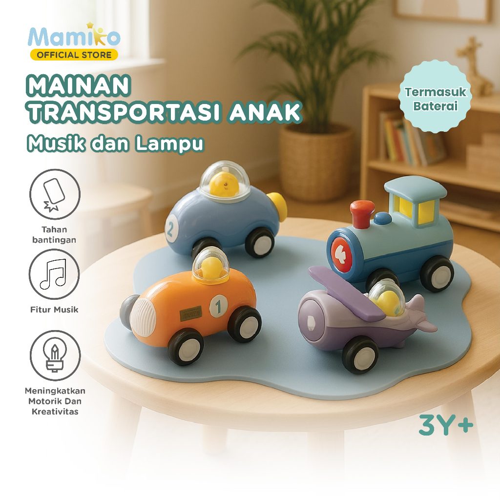 Mainan Inertia Anak KUB x CL Children's Inertia Toys dengan Musik 3 Lagu Edukatif Foto 2