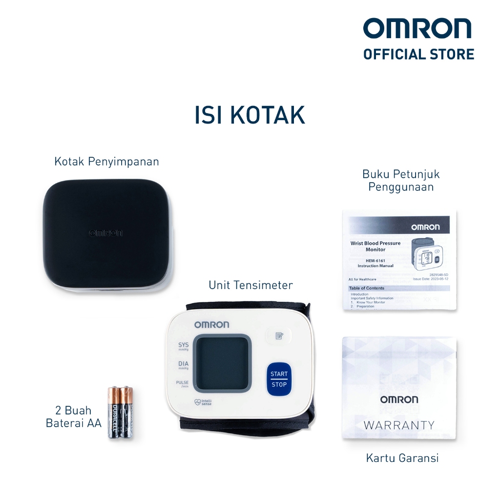 Omron HEM-6161 Wrist Blood Pressure Monitor Alat Cek Tensi Darah Digital Foto 4